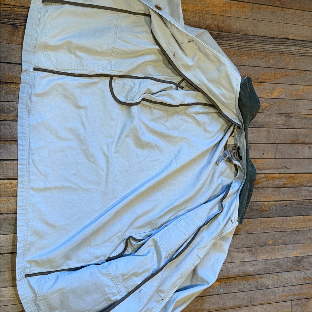 L.L. Bean Men's medium Tan and Dark Green Field Jacket - Picture 4 of 6